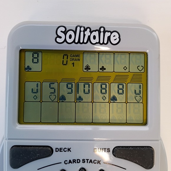 Big Mega Screen Solitaire 77803 Classic Electronic Handheld Game Tested Works - Picture 2 of 6